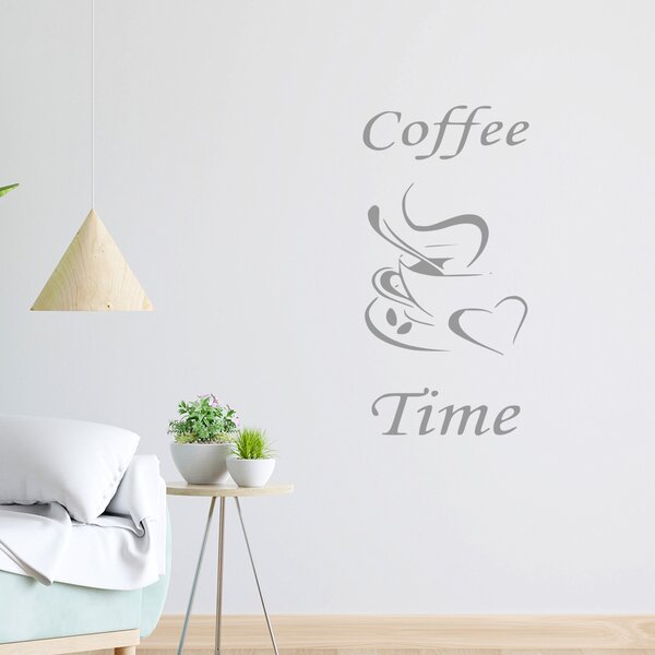 Živá Zeď Samolepka Coffe time Barva: černá