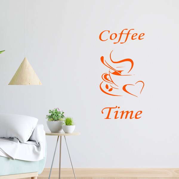 Živá Zeď Samolepka Coffe time Barva: černá