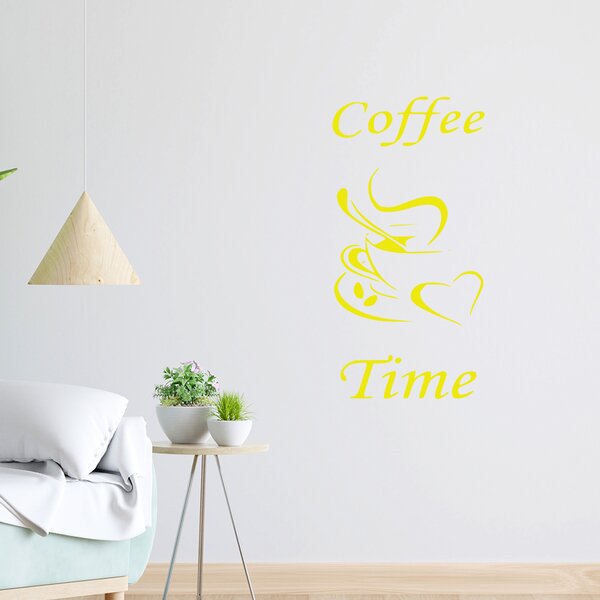 Živá Zeď Samolepka Coffe time Barva: černá