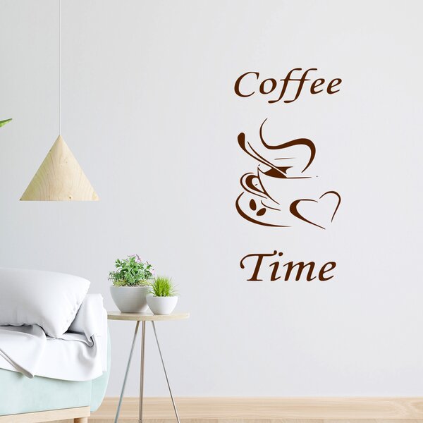 Živá Zeď Samolepka Coffe time Barva: černá