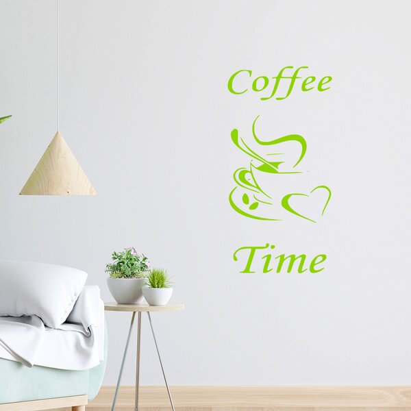 Živá Zeď Samolepka Coffe time Barva: černá
