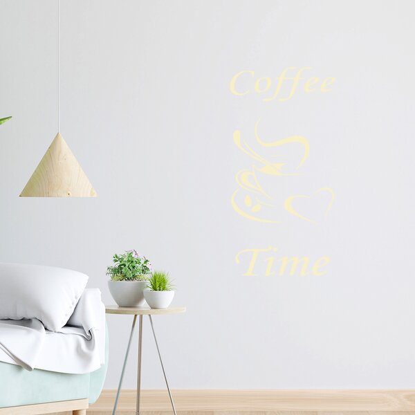 Živá Zeď Samolepka Coffe time Barva: černá