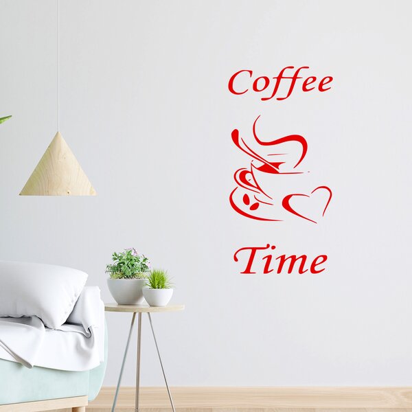 Živá Zeď Samolepka Coffe time Barva: černá
