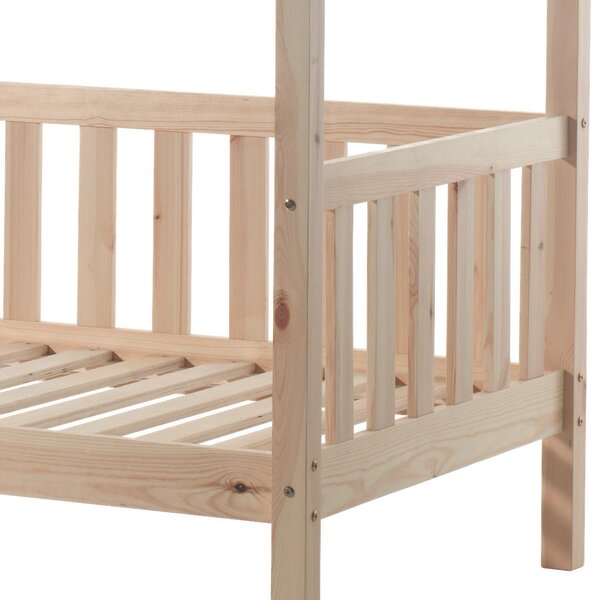 DĚTSKÁ POSTEL SE STŘÍŠKOU, 90/200 cm přírodní barvy MID.YOU - Dětské postele, Online Only