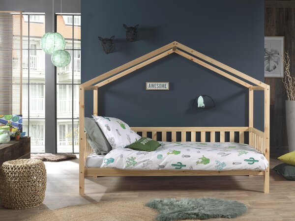 DĚTSKÁ POSTEL SE STŘÍŠKOU, 90/200 cm přírodní barvy MID.YOU - Dětské postele, Online Only