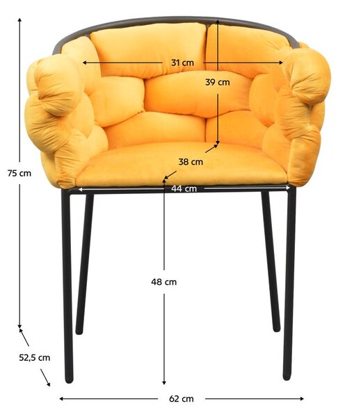 Jídelní židle Dorri (žlutá + černá)