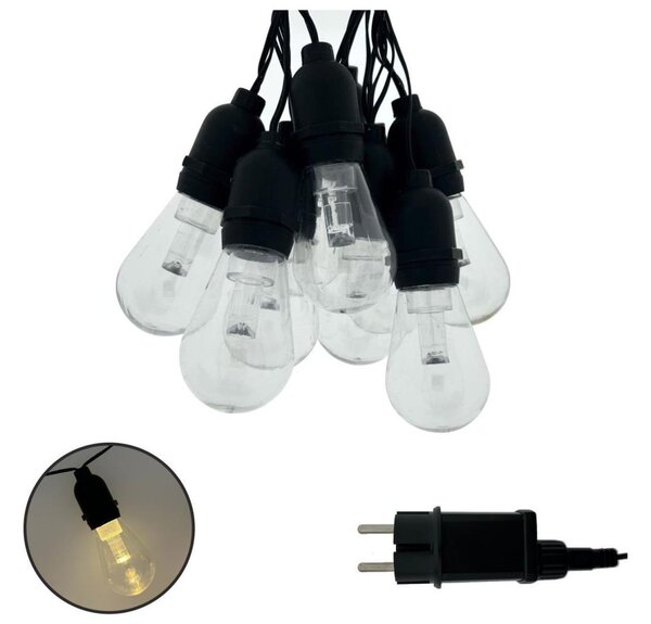 LED Venkovní dekorační řetěz 10xLED/0,15W/230V 3,8 m IP44 černá