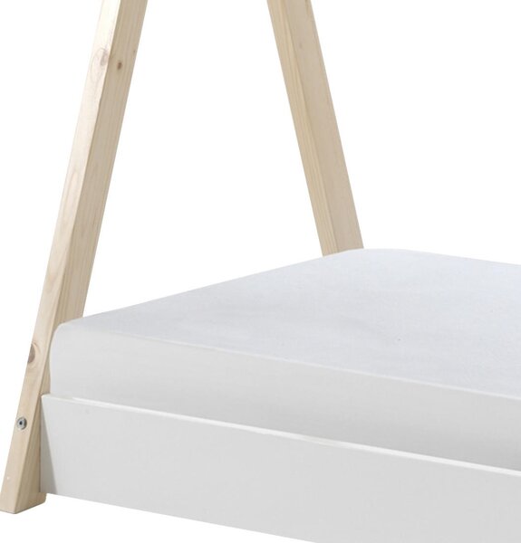 DĚTSKÁ POSTEL SE STŘÍŠKOU, 70/140 cm bílá, barvy borovice MID.YOU - Dětské postele, Online Only