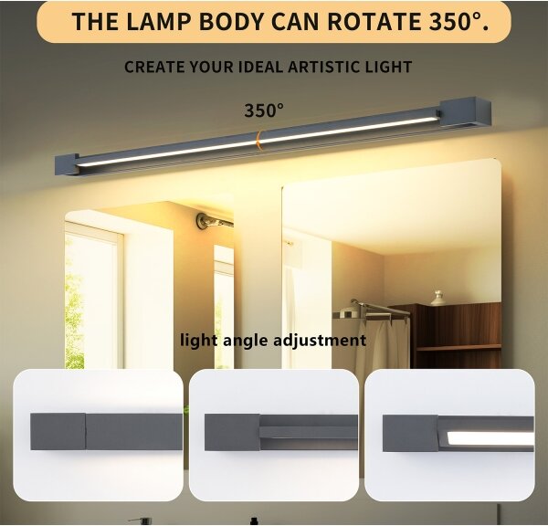 Brilagi-LED Koupelnové osvětlení zrcadla AQUA LINE LED/36W/230V 120 cm IP44 antr