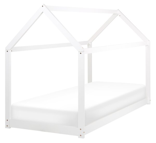 Dětská postel Domek Borovicové dřevo TOSSE 90 x 200 cm Bílá