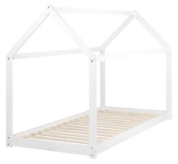 Dětská postel Domek Borovicové dřevo TOSSE 90 x 200 cm Bílá