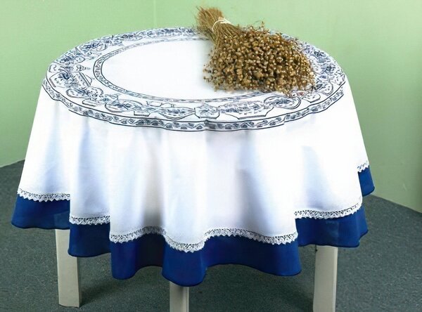 Forbyt kuchyňský ubrus CIBULÁK, modrobílý, průměr 140cm (kruh)