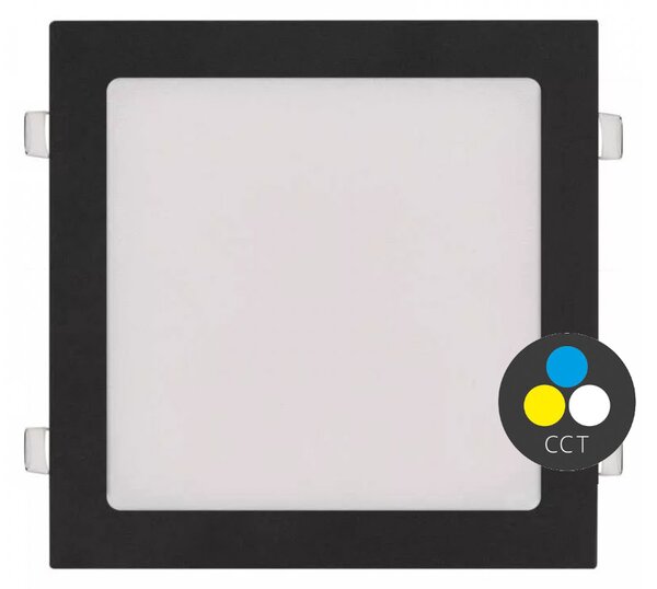 T-LED Černý vestavný LED panel hranatý 300 x 300mm 24W 24V CCT 102215
