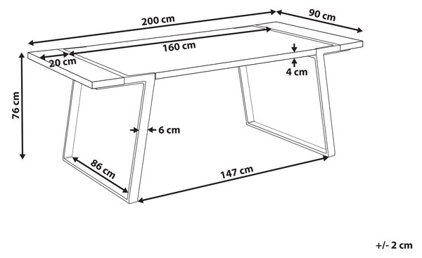 Jídelní stůl MARTYNIKA Bílý mramor 200 cm 90 cm