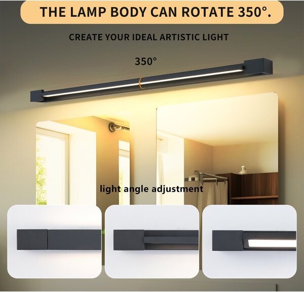 Brilagi-LED Koupelnové osvětlení zrcadla AQUA LINE LED/36W/230V 120 cm IP44 čern