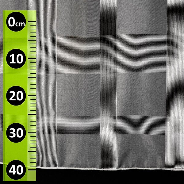 Rand Voálová záclona F6573/01 velké káro z proužků, s olůvkem, smetanová, výška 300cm ( v metráži)