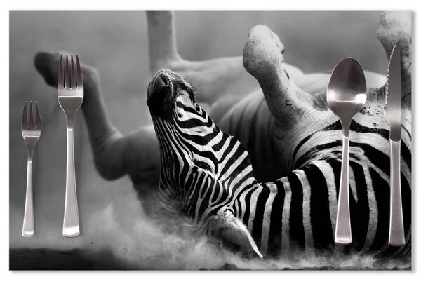 Sablio Prostírání Válející se zebra: 40x30cm