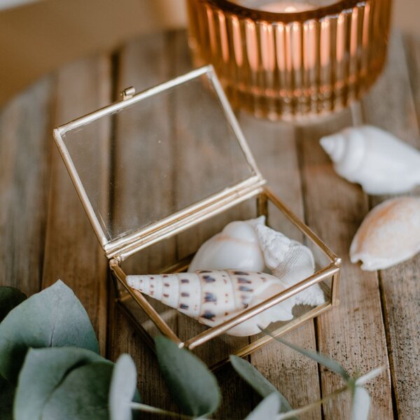 Skleněný box Brass – menší