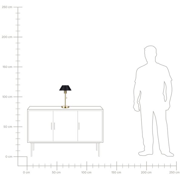 Stolní lampa CAPARO Kov Černá/Zlatá