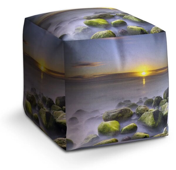 Sablio Taburet Cube Kameny v jezeře - 40x40x40 cm