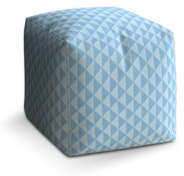 Sablio Taburet Cube Modré obrácené pyramidy - 40x40x40 cm