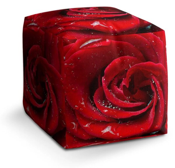 Sablio Taburet Cube Růže - 40x40x40 cm