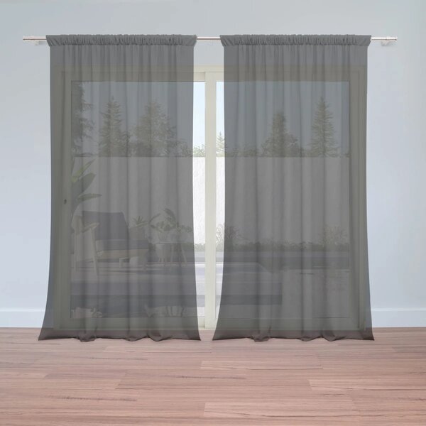 Sablio Záclony Černá: 2ks 150x250cm