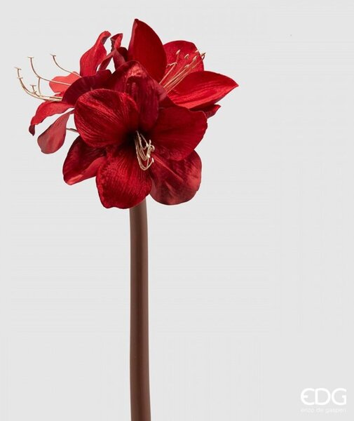 Umělá květina Amaryllis červený, 69 cm