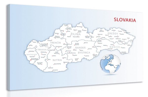 Obraz mapa Slovenské republiky