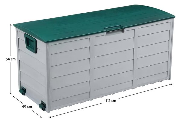 Zahradní úložný box Korta (šedá + zelená)