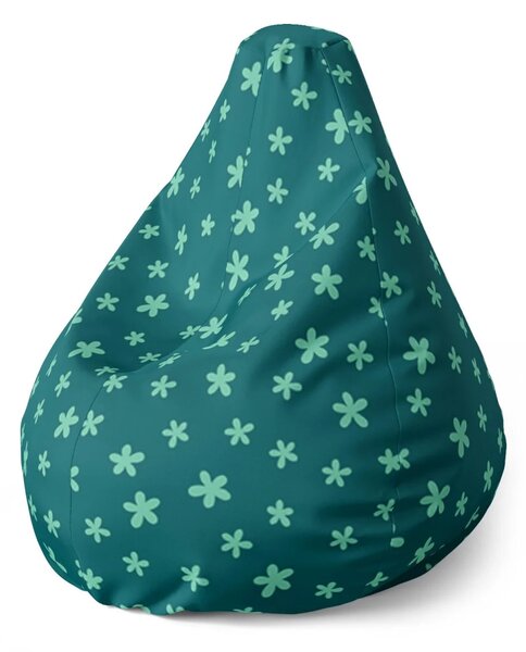 Sablio Sedací vak Pear Zelené hvězdy - 140 x 100 x 25 cm