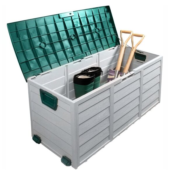 Zahradní úložný box Korta (šedá + zelená)