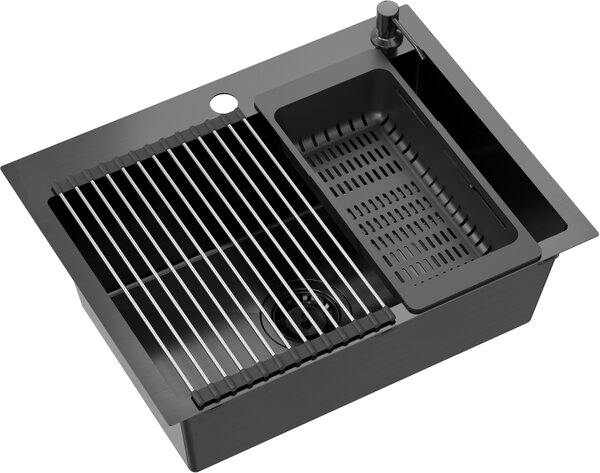Quadron Luke dřez s příslušenstvím 58x45 cm ZH5845PVDBLM