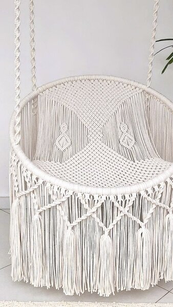Hana Švédová Bavlněná pletená šňůra / provaz MACRAME, režná, návin 100m, průměr 4mm