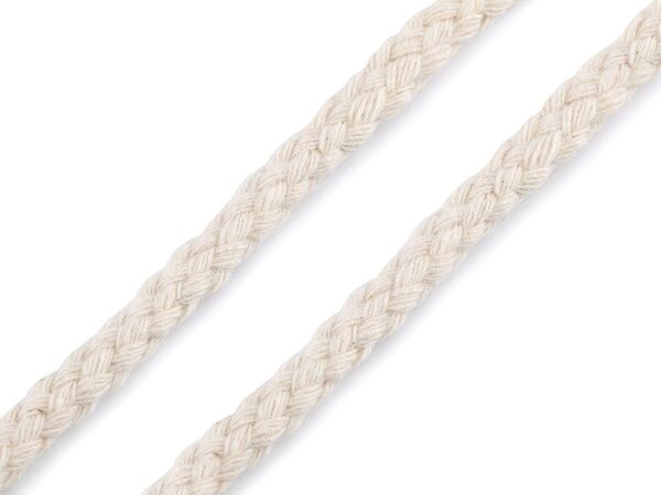 Hana Švédová Bavlněná pletená šňůra / provaz MACRAME, režná, návin 100m, průměr 4mm