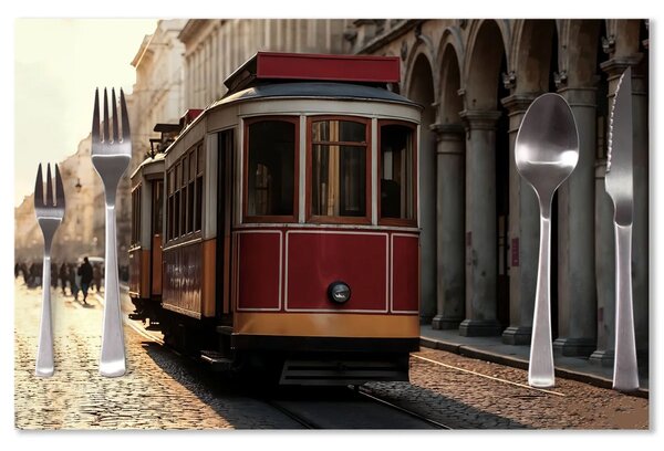 Sablio Prostírání Historická červená tramvaj: 40x30cm