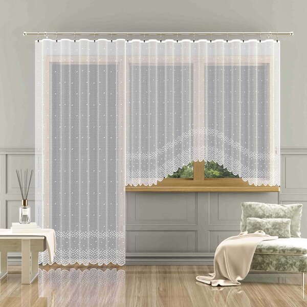 Forbyt žakarová kusová záclona MADISON jednobarevná bílá, výška 120 cm x šířka 220 cm (na okno)