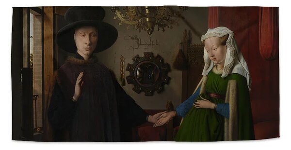 Sablio Ručník Svatba manželů - Jan van Eyck - 30x50 cm