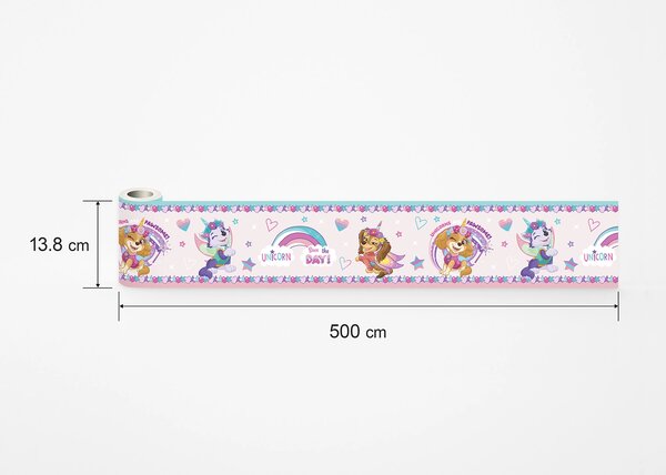 Dětská samolepící bordura na zeď Tlapková Patrola Snít ve Velkém | 5 m x 13.8 cm | DWBD8033