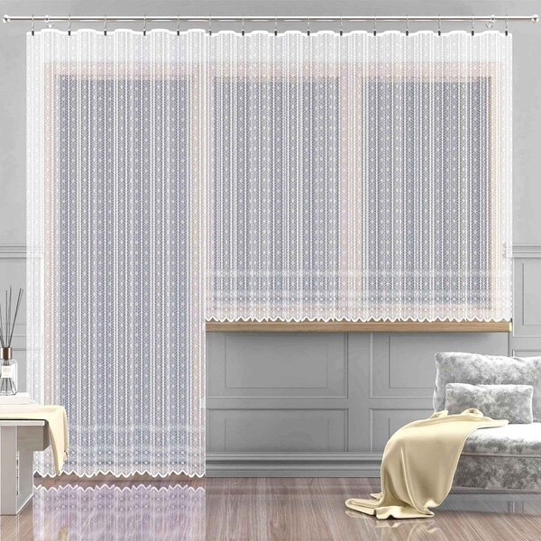 Forbyt žakarová kusová záclona MIA jednobarevná bílá, výška 250 cm x šířka 180 cm (na dveře)