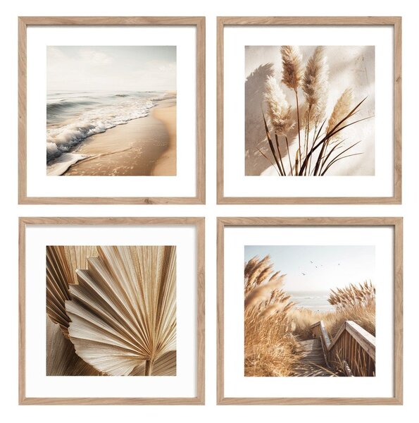 Tištěné obrazy v sadě 4 ks s rámem 30x30 cm Boho Dreams – Styler