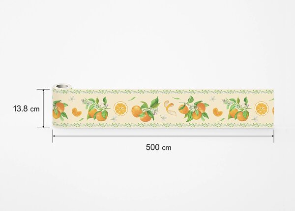 Samolepící bordura na zeď Slunečné Pomeranče | 5 m x 13.8 cm | DWB8441