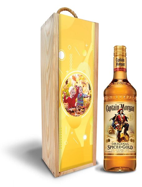 Sablio Dřevěná krabička s potiskem Captain Morgan