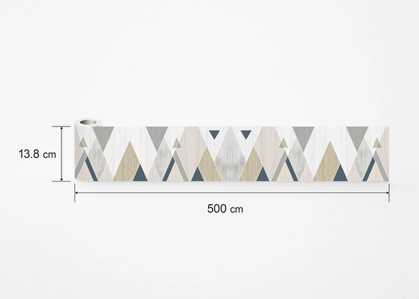 Samolepící bordura na zeď Mramor A Dřevo | 5 m x 13.8 cm | DWB8445