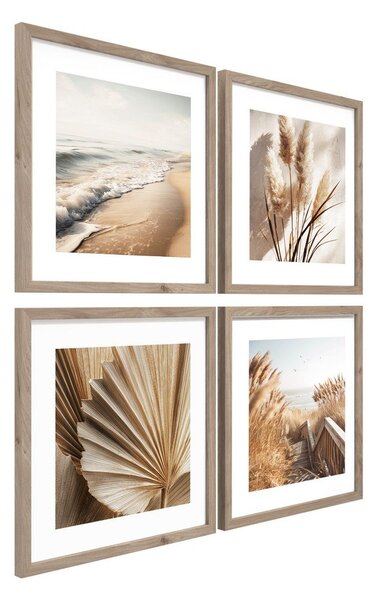 Tištěné obrazy v sadě 4 ks s rámem 30x30 cm Boho Dreams – Styler