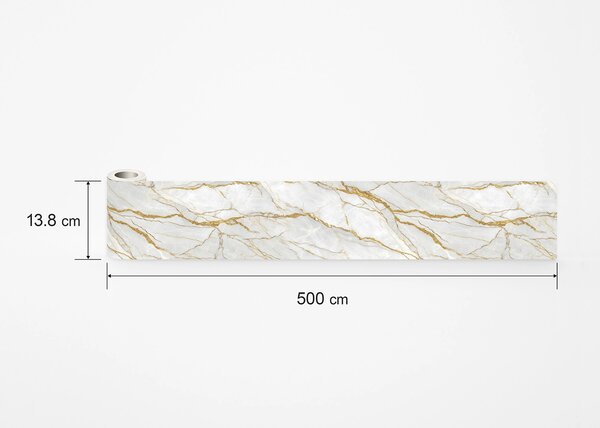 Samolepící bordura na zeď Bohatý Mramor | 5 m x 13.8 cm | DWB8453