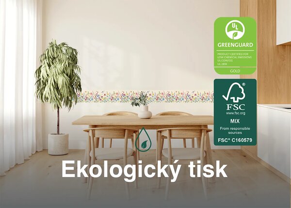 Samolepící bordura na zeď Divoká Akvarelová Flóra | 5 m x 13.8 cm | DWB8457