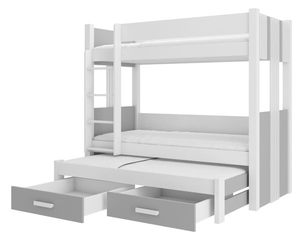 Patrová postel pro 3 Artema - 80x180 cm Bílá/dub Sonoma