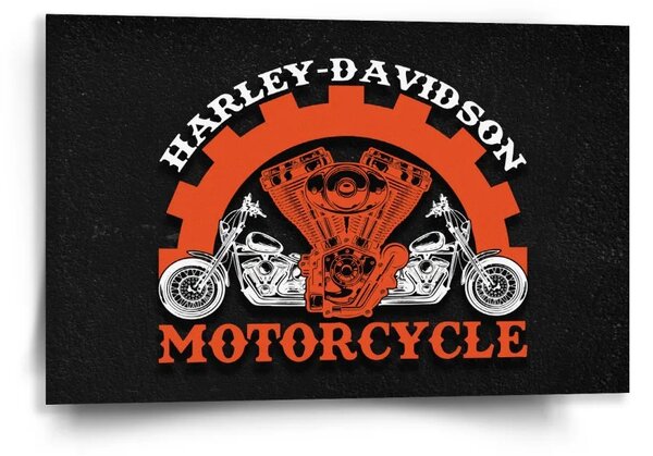 Sablio Obraz Harley-Davidson motor Černé pozadí - 60x40 cm