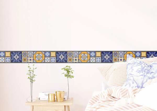 Samolepící bordura na zeď Živý Patchwork | 5 m x 13.8 cm | DWB8461